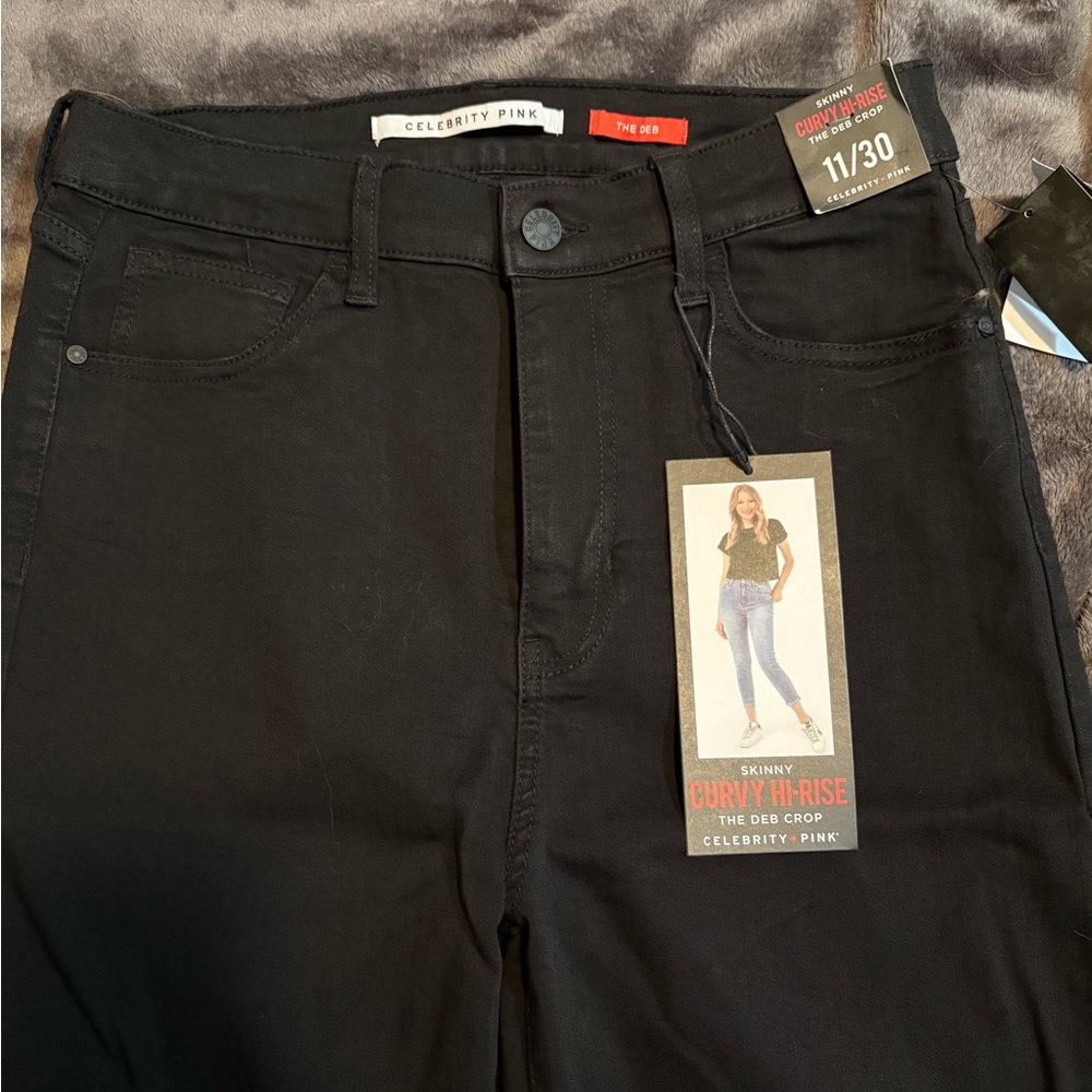 Celebrity Pink Black Curvy Hi-Rise Skinny Jeans - The Deb Crop